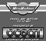 Micro Machines (USA, Europe) Title Screen